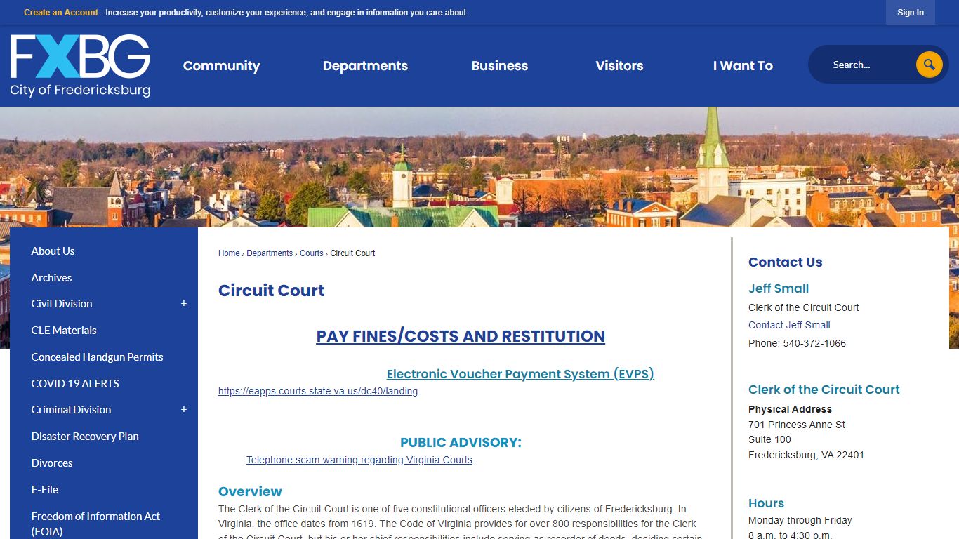 Circuit Court | Fredericksburg, VA - Official Website